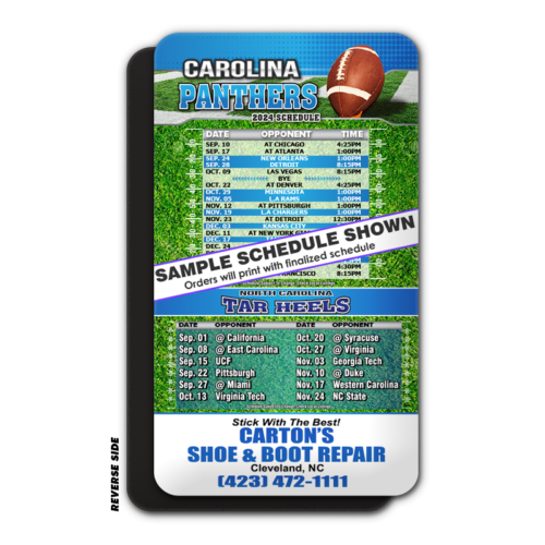 4" x 7" Multi-Team Football Schedule Magnet