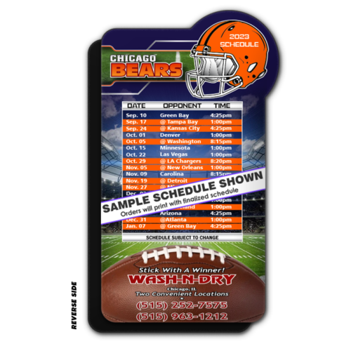 4" x 7" Special Football Schedule Magnet