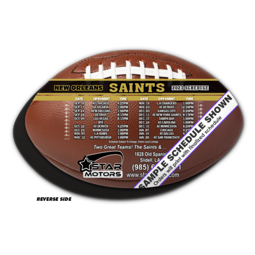 Real Football Shape Schedule Magnet