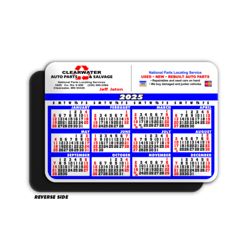 Blue Calendar Magnet (Horizontal)