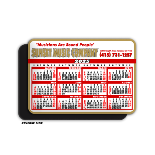 Golden/Red Calendar Magnet (Horizontal)