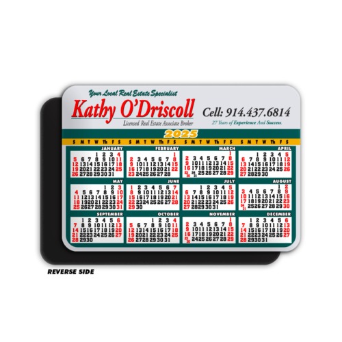 Gray/Green/Yellow Calendar Magnet (Horizontal)