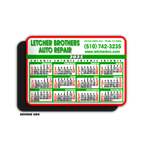 Red/Green Calendar Magnet (Horizontal)