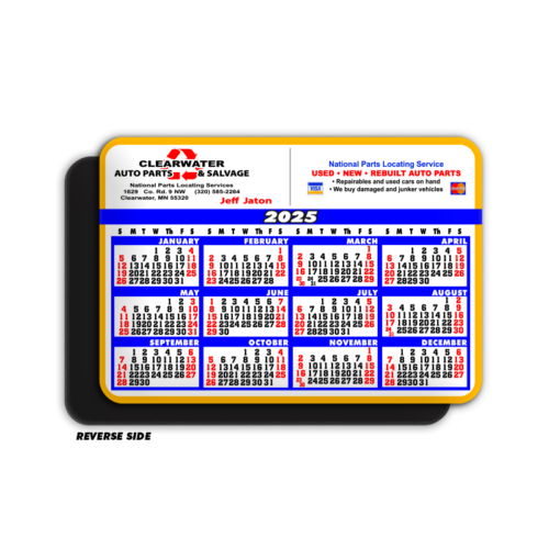 Yellow/Blue Calendar Magnet (Horizontal)