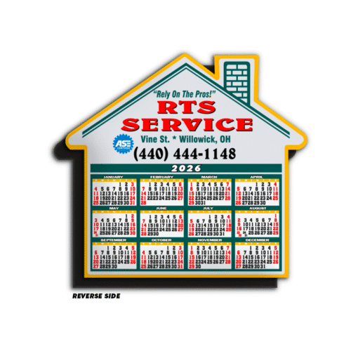 House Shaped Calendar Magnet - Yellow/Green