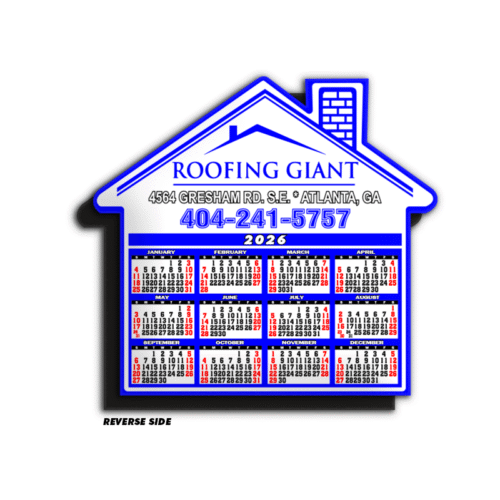 House Shaped Calendar Magnet  - Blue