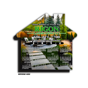 Assorted Yard Landscapes Calendar Magnet – House Shape
