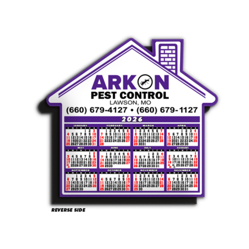 House Shaped Calendar Magnet - Purple