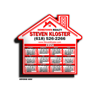 House Shaped Calendar Magnet  - Red