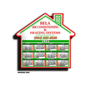 House Shaped Calendar Magnet  - Red/Green