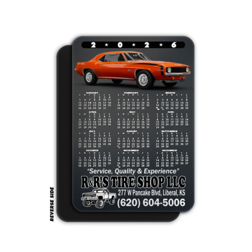 Assorted Classic Muscle Cars Calendar Magnet