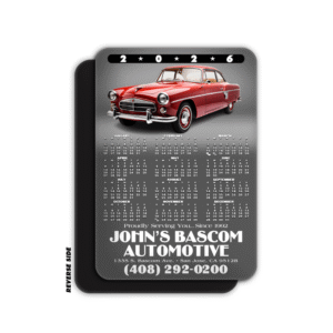 Assorted Vintage Cars Calendar Magnet