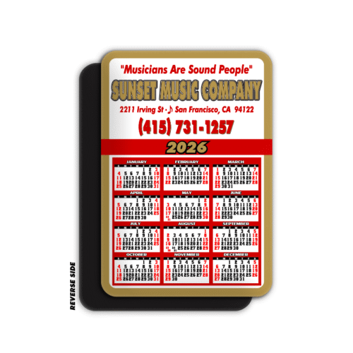 Golden-Red Calendar Magnet
