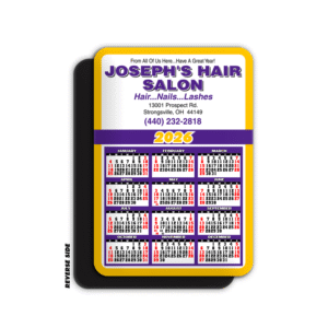 Yellow-Purple Calendar Magnet